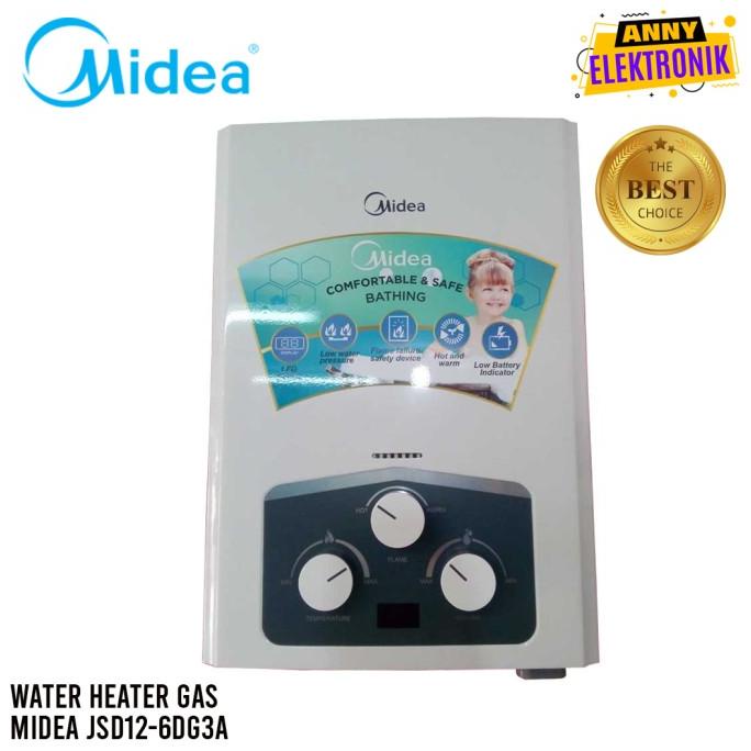 jual pemanas air gas midea water heater jsd12 6dg3a   jsd12 6dg3a   6 liter