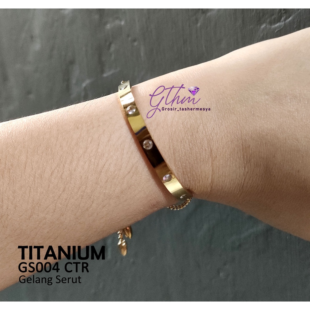 GTHM gelang titanium serut wanita GS004