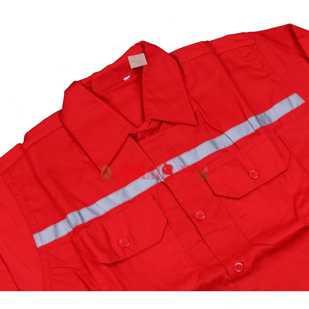 Baju Wearpack PANJANG MERAH Scotlet Abu Baju Kerja Safety