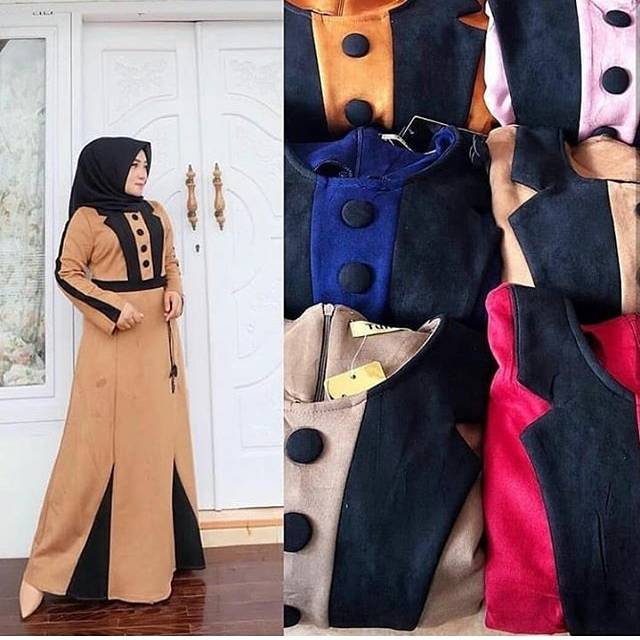 Gamis suede import / maxi suede import