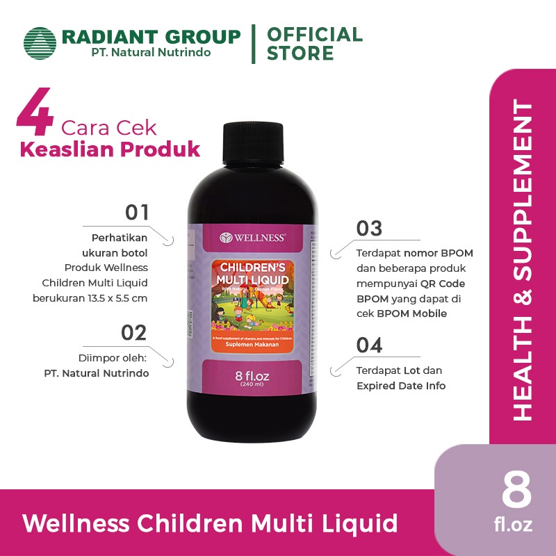 WELLNESS CHILDREN'S MULTI LIQUID 8OZ / 240ML