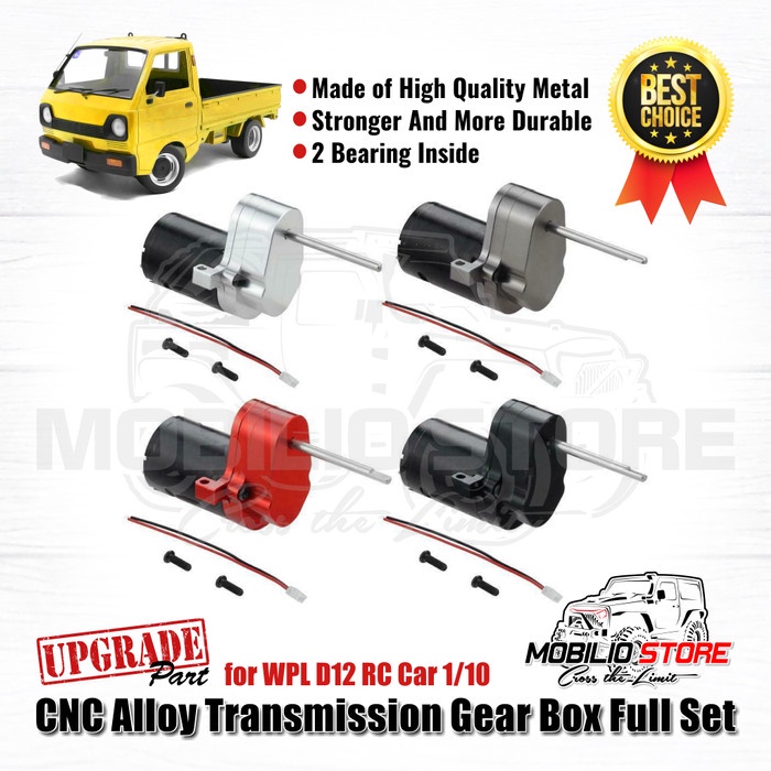 Upgrade Part Cnc Alloy Transmission Gear Box Full Set Wpl D12 Rc Car