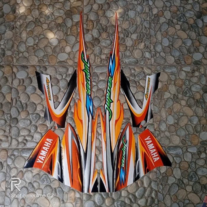 stiker striping motor yamaha jupiter z 2005 orange
