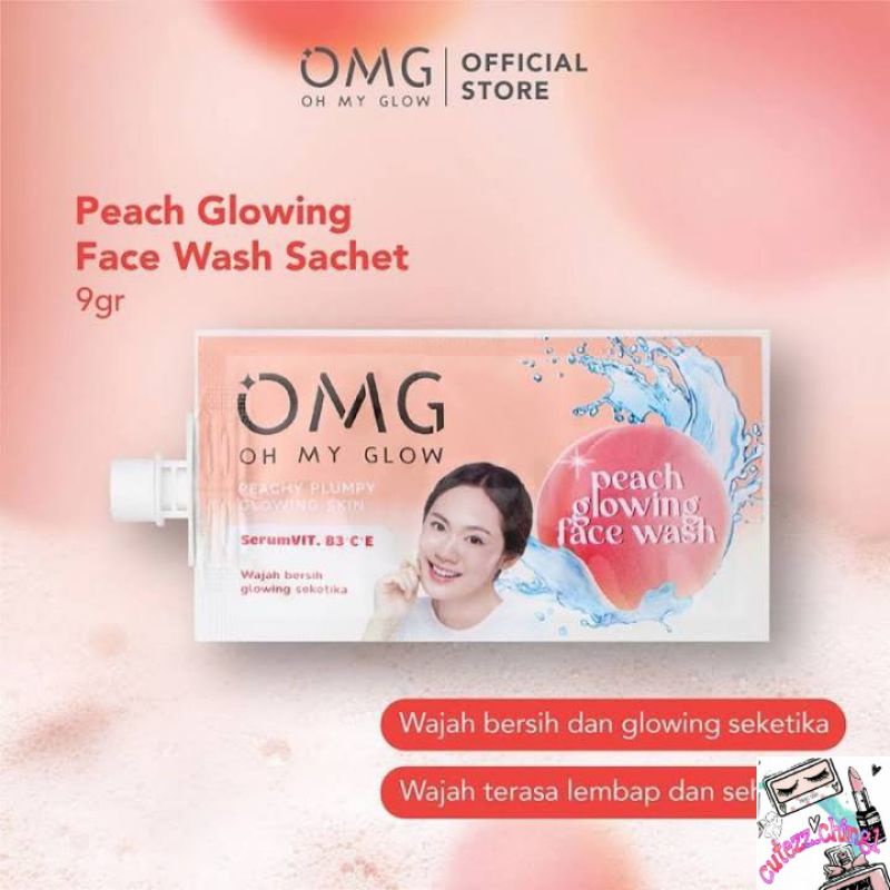 ☃Cutezz_Ching1☃OMG Oh My Glow Peach Glowing Face Wash 9 gr (Sachet)