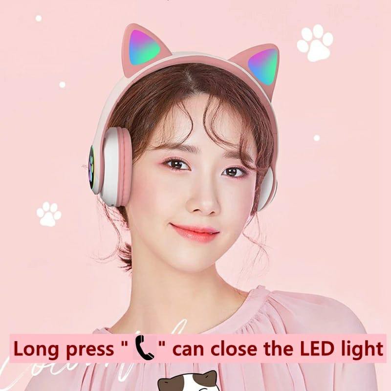 Headphone Bando Bluetooth 5.0 Motif Telinga Kucing STN 28