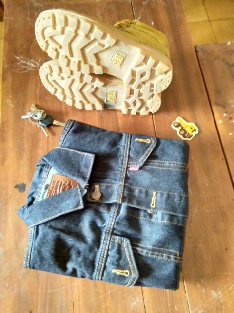 Jaket Jeans Denim Pria Blue Black