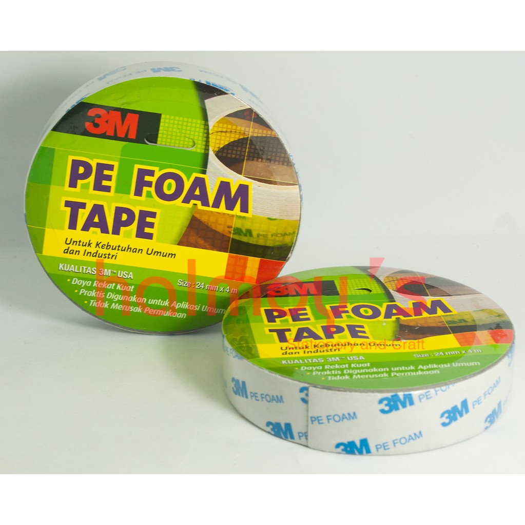 

DOUBLE TAPE BUSA / PE FOAM 3M 24 MM X 4 M ( BUSA WARNA ABU ABU )