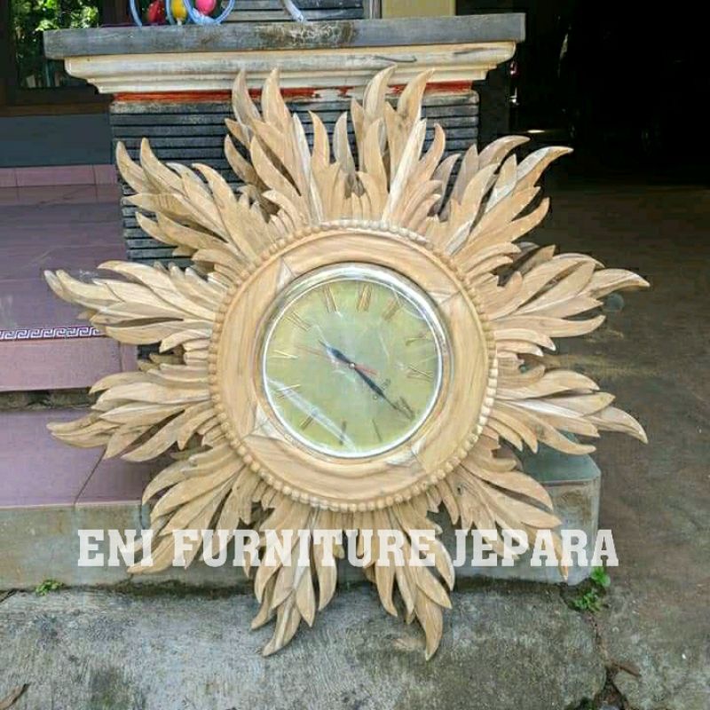 figura jam dinding mentahan - figura ukir asli -jam dinding - figura suket ukir jati asli