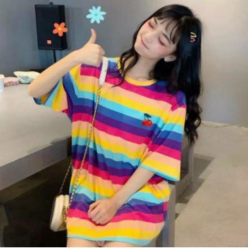 Cs KAOS RAINBOW CHERRY lengan pendek XXL