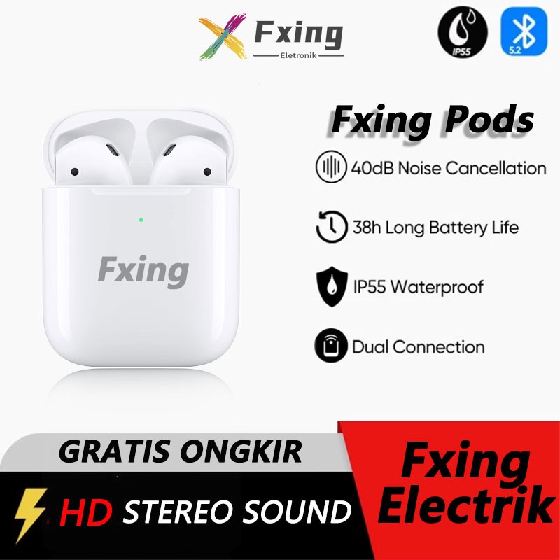 【BT008】[GROSIR/COD]Fxing Pods TWS Mini Earphone Headset Bluetooth 5.0 earphones BT Handset Dengan Popup