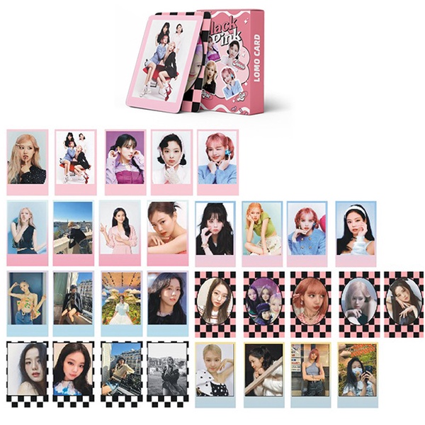 30pcs / box Kartu Foto BTS 2022 ENHYPEN BLACKPINK Stray Kids EXO TWICE TXT NCT Dream Aespa LOMO