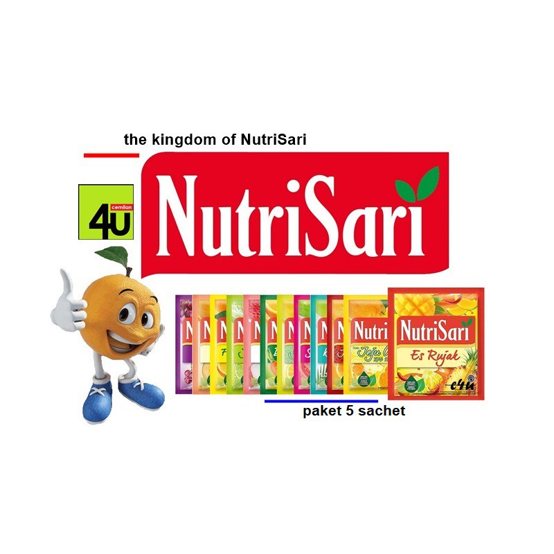 

NutriSari Minuman Serbuk Instan Rasa JERUK - PAKET 5 SACHET / NUTRI SARI