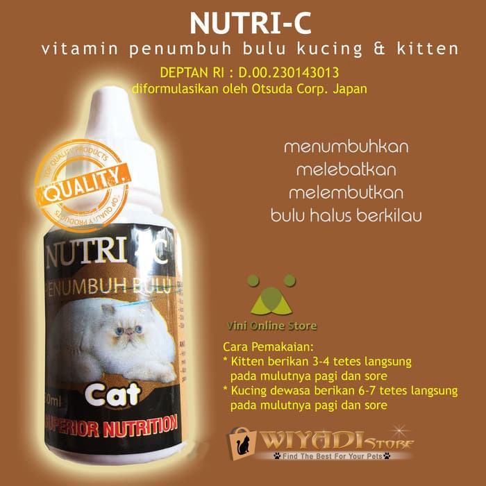 Nutri C - Vitamin Nutrisi Penumbuh Bulu Kucing yang Rontok