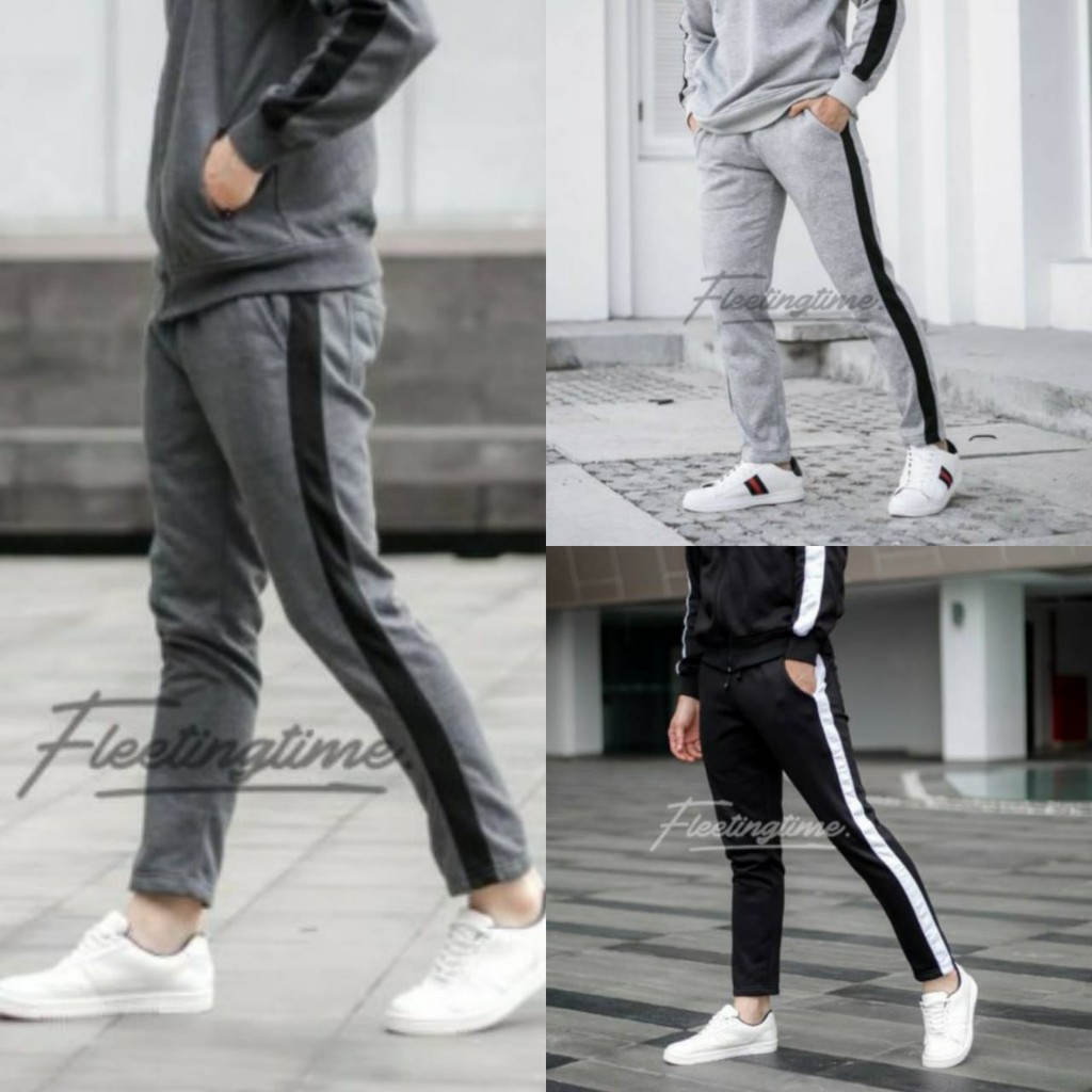 [EF] CELANA TRAINING PANJANG PRIA - TRAINING KOREAN STYLE - REALPICT - READY STOCK