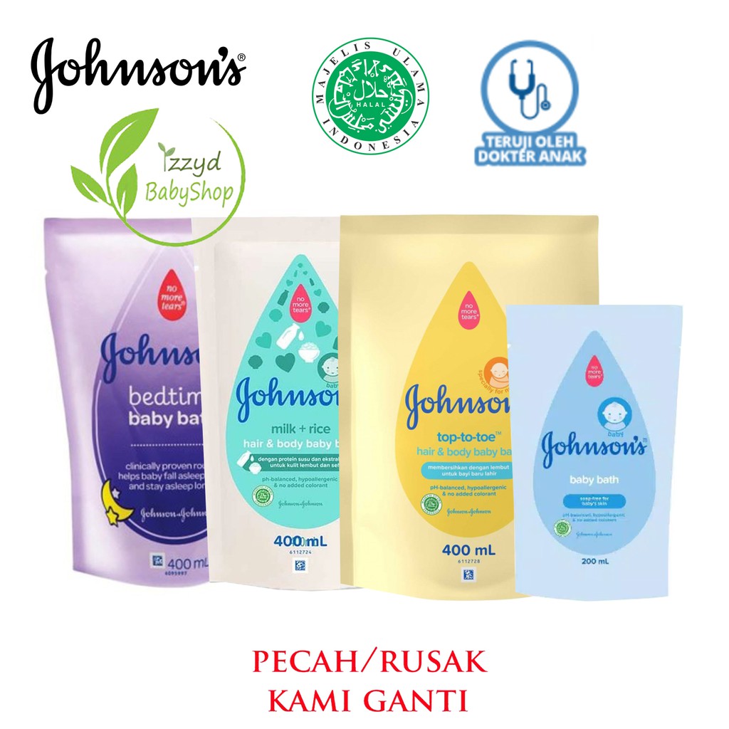 Johnson's sabun bayi shampoo bayi sampo REFILL Top to toe wash, milk rice, bedtime, kids, cotton touch baby bath johnsons jhonson johnson Refill