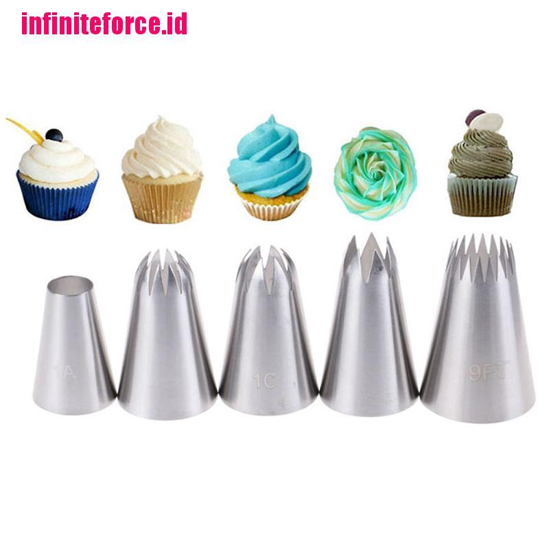 5pcs Large Russian Icing Piping Pastry Nozzle Tips Cake Decorating Tool Nozzles