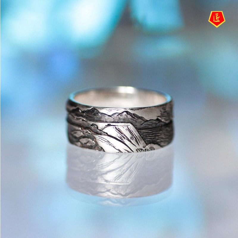 [Ready Stock]Silver Creative Personalized Carved Whale Ring