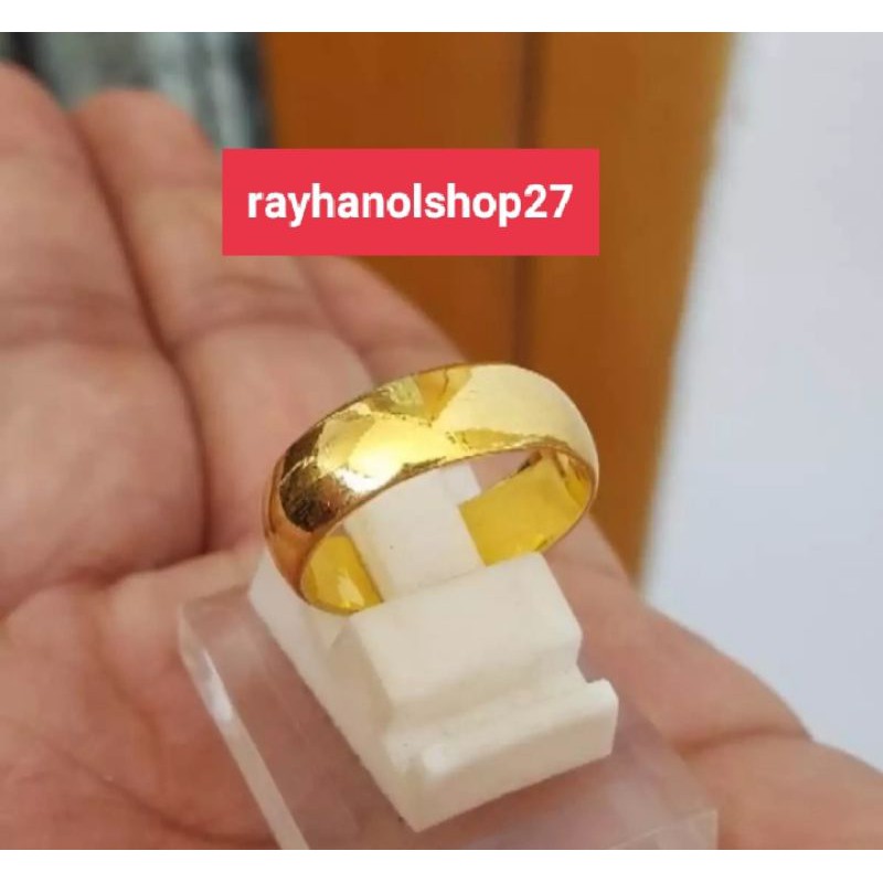 [ Bayar di tempat ] CINCIN polos Nikah/Tunangan berlapis emas 24k sepuhan pria wanita elegan mewah