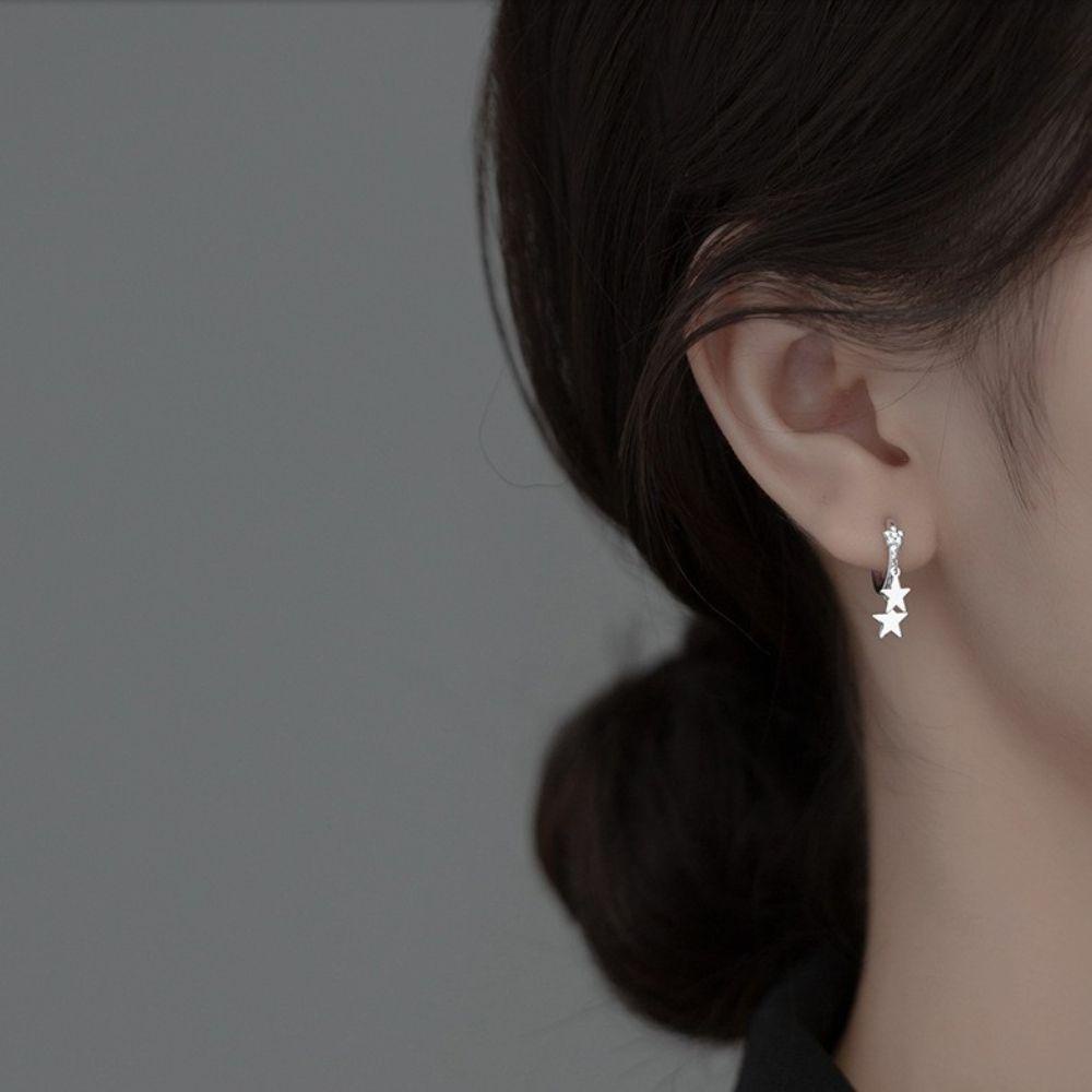 Needway   Bintang Drop Anting Fashion Zirkon Wanita Perhiasan Telinga Gesper Tindik Women Earring