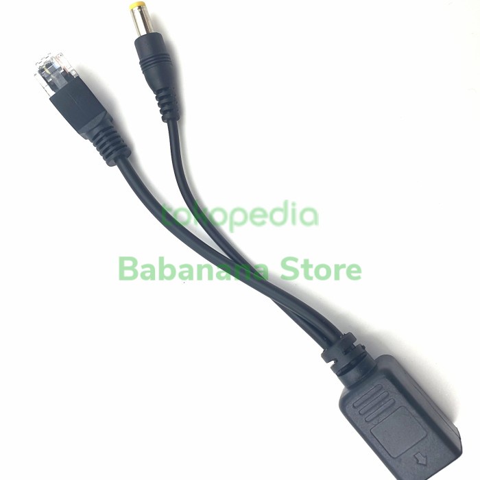 Hitam Poe splitter injector cable for cctv lan rj45 hitam cabang