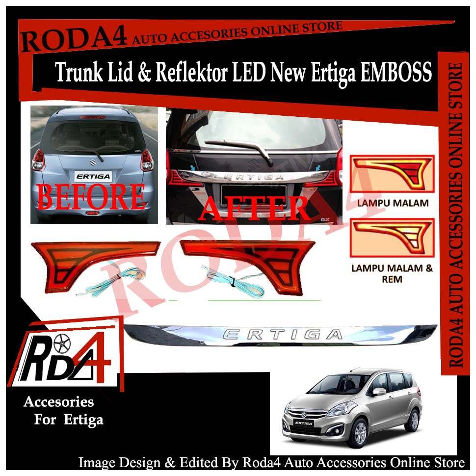 Paket Lampu Reflektor LED dan Trunk Lid New Ertiga EMBOSS