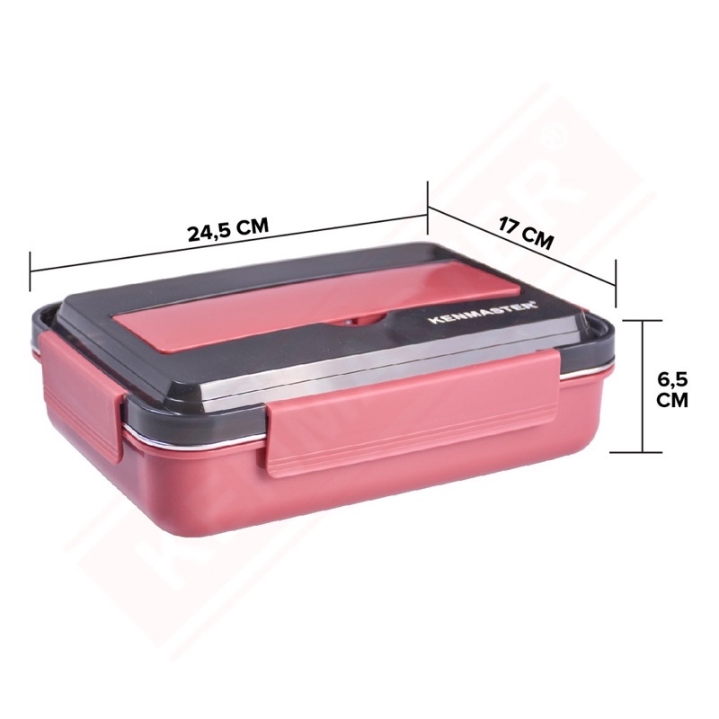 Kotak Makan 3 Sekat KM-015 / Lunch Box Stainless Steel Kenmaster