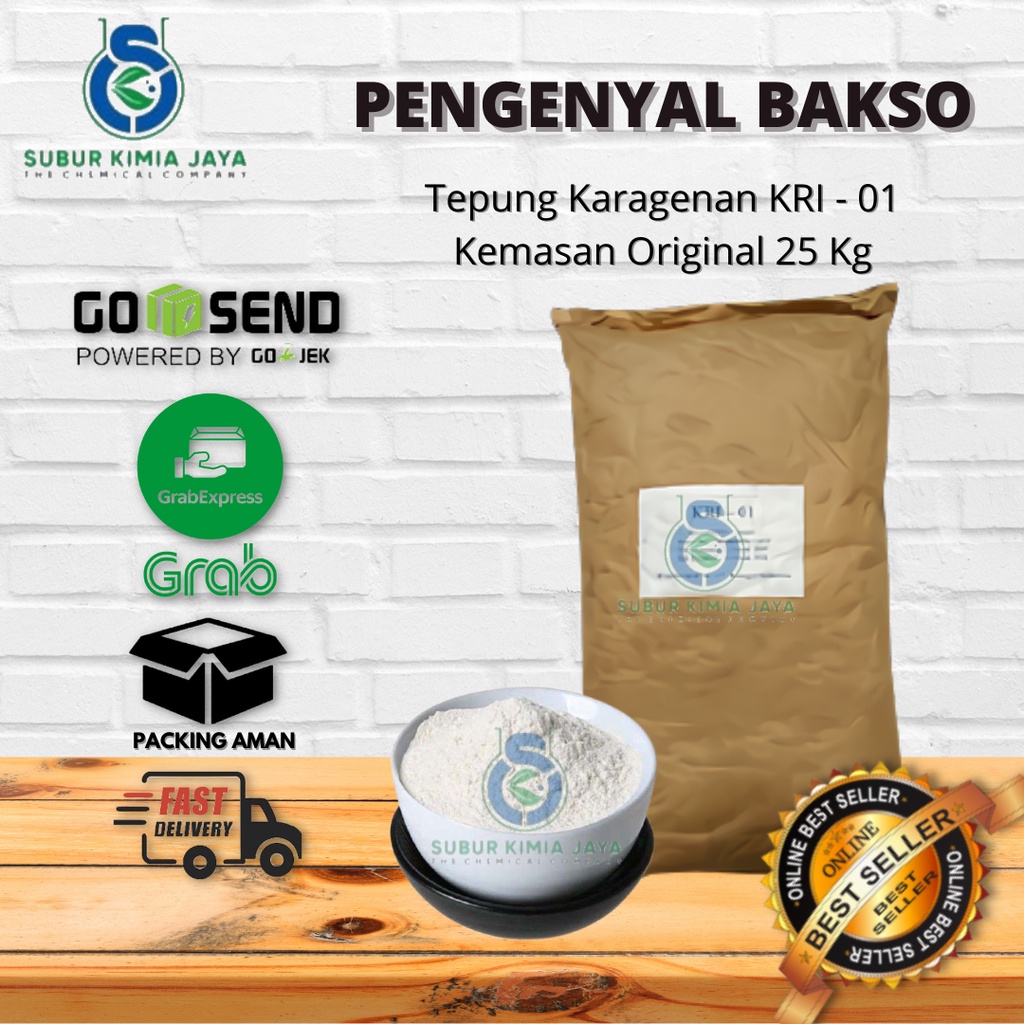 

Tepung Karagenan Pengeyal Bakso Halal / Sosis / Nugget / Carrageenan / Karagen 25 KG