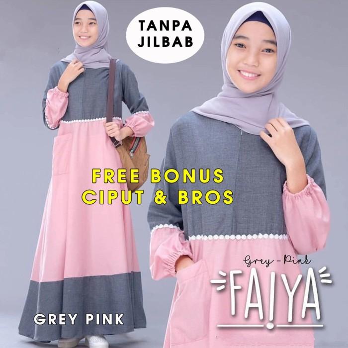 baju gamis anak perempuan zahwa kids umur anak 12-14 tahun