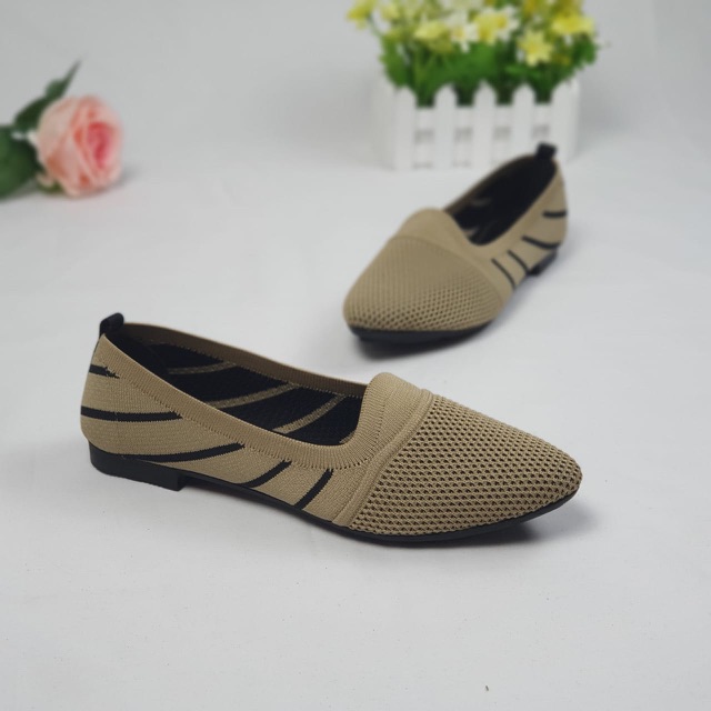 KAYZINEVA Sepatu Flat Rajut Import Wanita CC 01