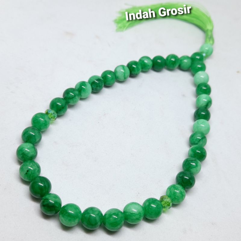 Tasbih Batu Giok Original 33Butir 8mm