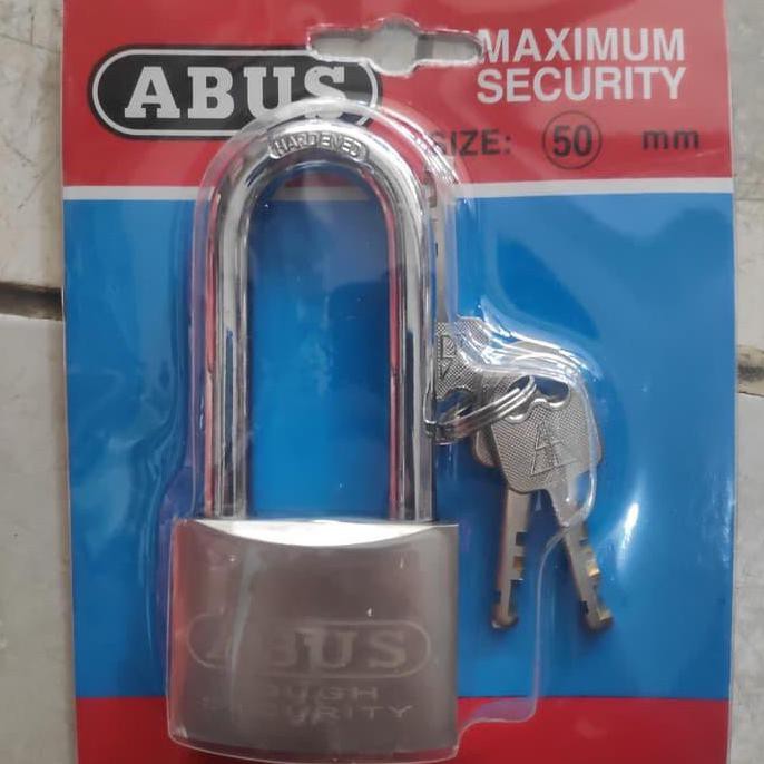 READY STOK GEMBOK NIKEL/GEMBOK ABUS 50 PANJANG/GEMBOK RUMAH/GEMBOK PINT