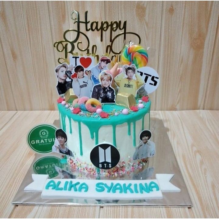  kue  ulang  tahun  BTS  15cm Shopee Indonesia