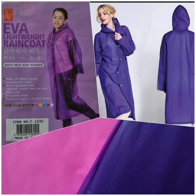 Jas hujan ponco dewasa cewe cowo eva lightweight raincoat ok  good quality