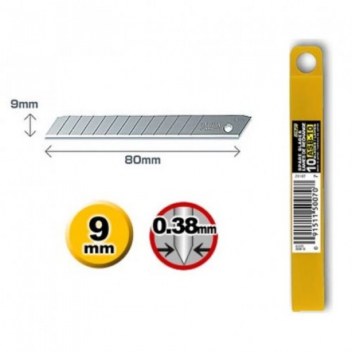 

OLFA ASB-10 Refill Pisau Cutter 9mm (10pcs/pack) Spare Standard Duty Blade 9 mm