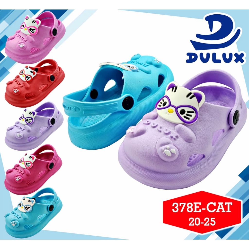 DX-378E-CAT Sandal Baim Karet Anak Perempuan Karakter Kucing Merek Dulux Ukuran 20-25