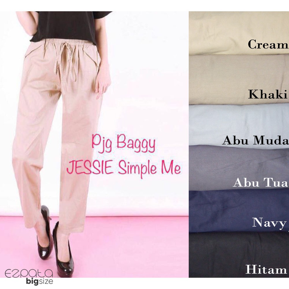  Celana Panjang Wanita Jumbo Big Size Model Baggy Katun 