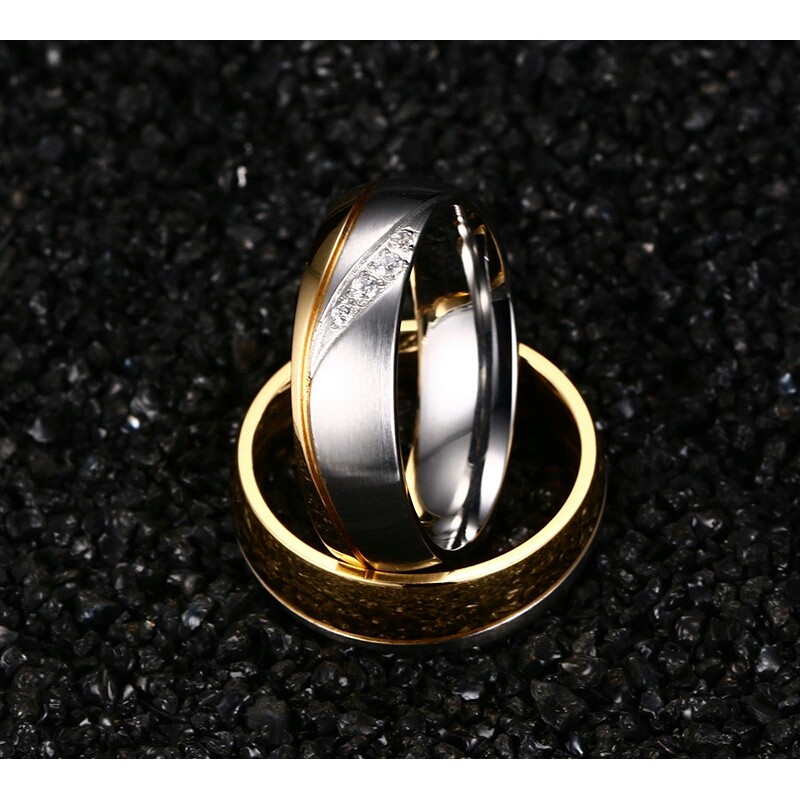 Cincin Nikah Titanium / Cincin Couple Titanium / Cincin Pasangan Anti karat dan tidak luntur C012