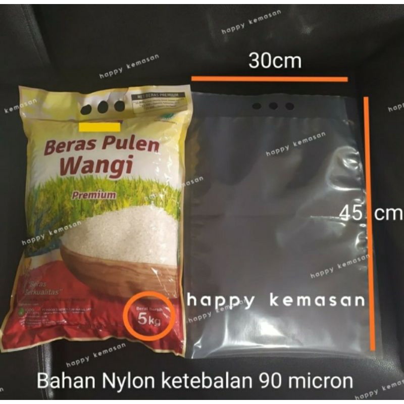 Rice Bag / Kantong Beras kapasitas 5Kg, bahan Nylon isi 100 Lembar