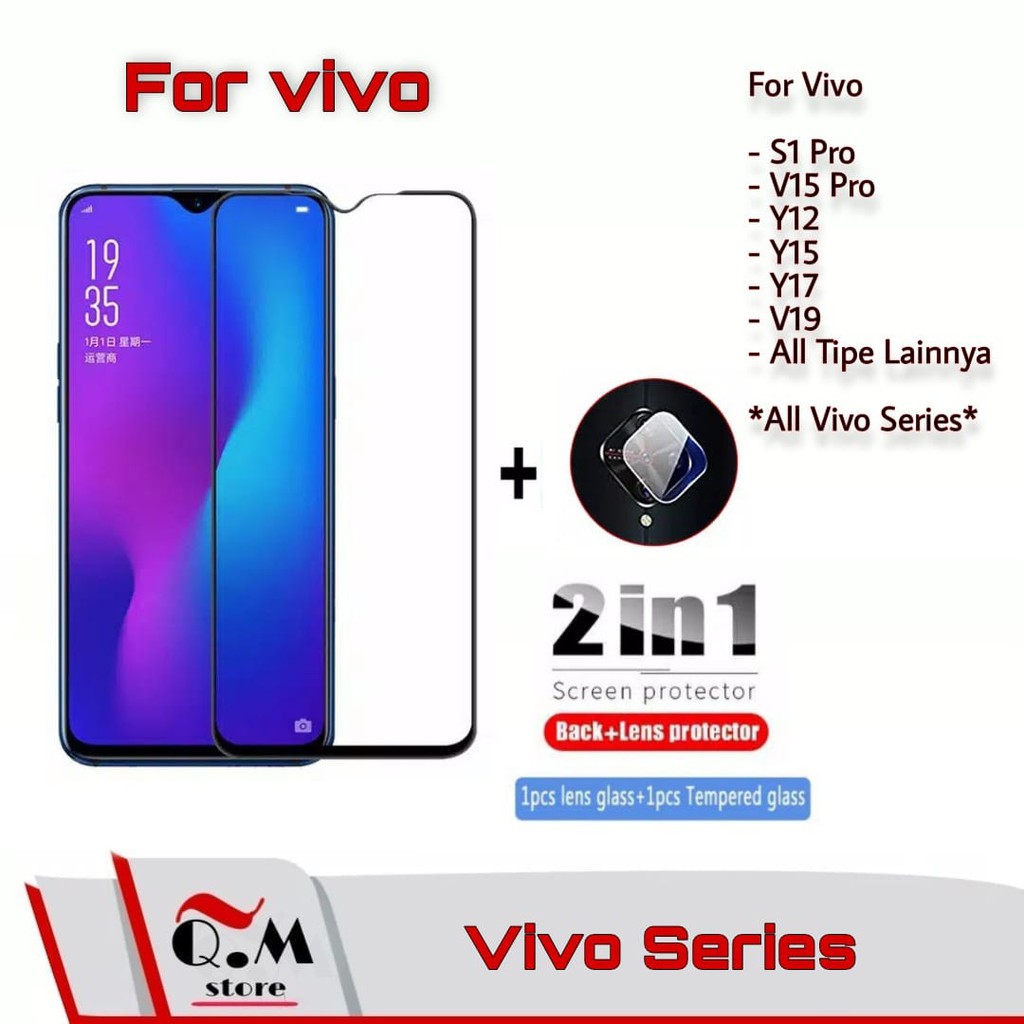 Tempered Glass Layar Vivo Y21 / Y21s /Y33s /Vivo S1 Pro V15 Pro Y12 Y15 Y17 V19 Y20 Y20i Y30 Y30i Y50