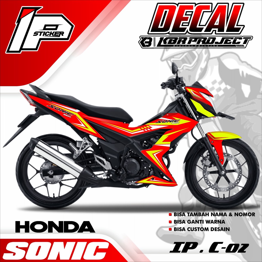 DECAL SONIC MOTOR HONDA SONIC STICKER VARIASI RACING IP.C-02 (COD) STIKER MOTOR
