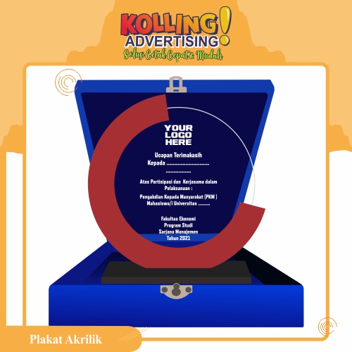 Custom plakat akrilik / Pelakat / Piala Kenang Kenangan / Piagam