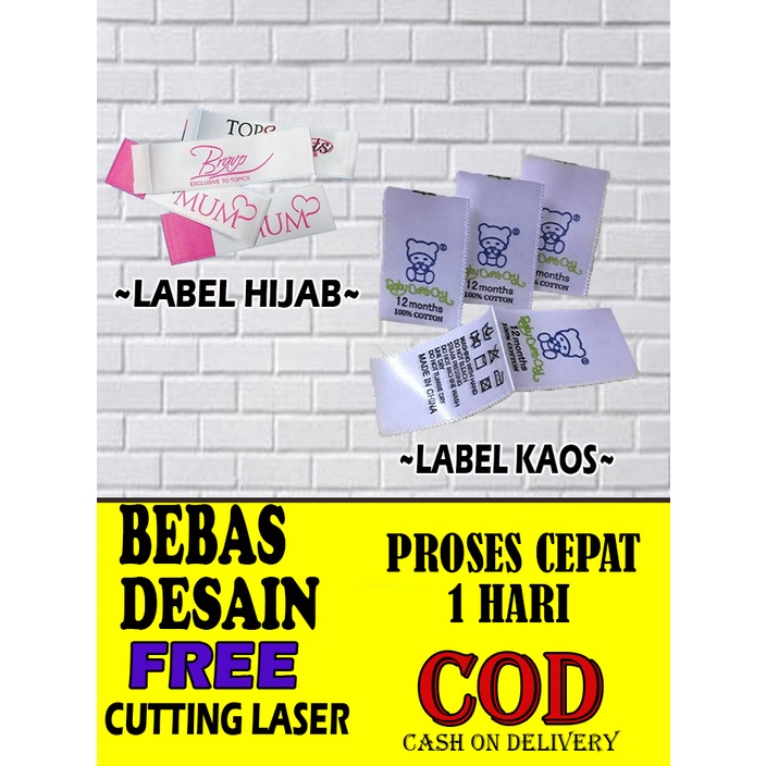 LABEL HIJAB / LABEL SATIN / TAG HIJAB / LABEL KAOS / LABEL CUSTOM / LABEL SATUAN / LABEL BAJU SATUAN