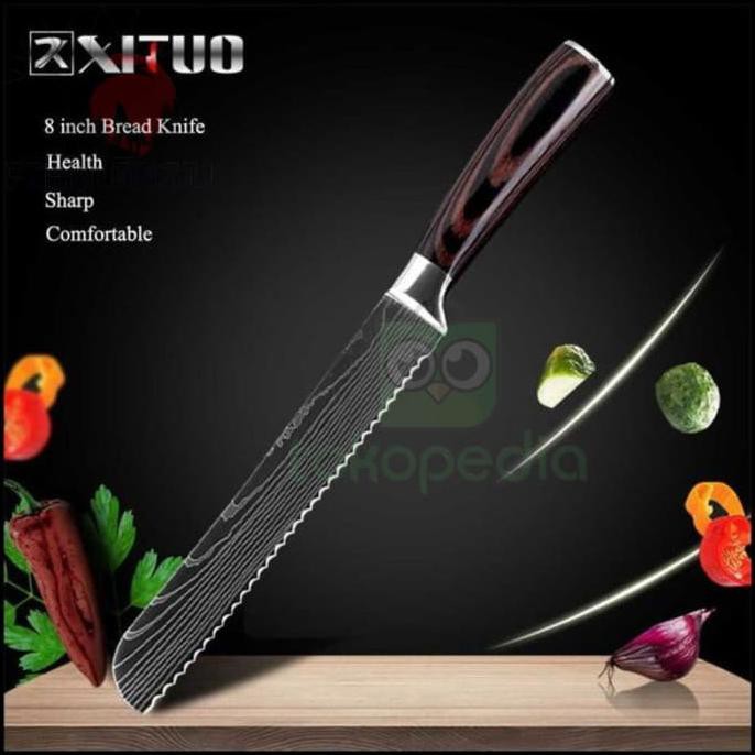 Pisau Dapur N1K1323 Promo Set 6 Pcs Perlengkapan Xituo Chef Damascus Kokidapur57