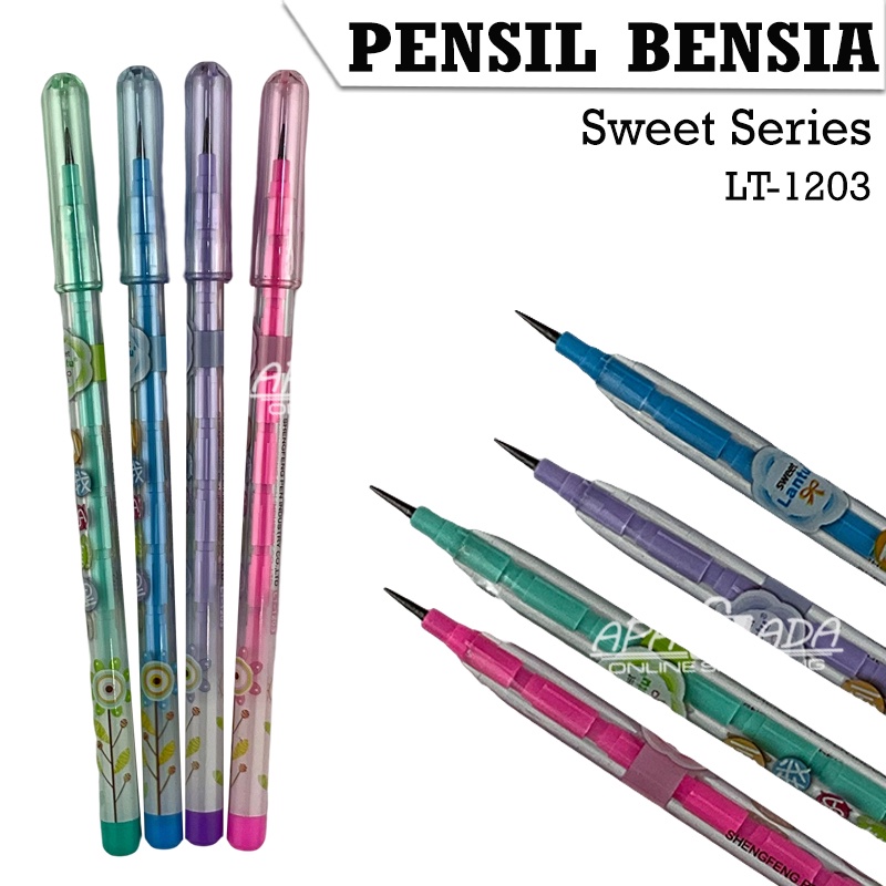 

Apazada - Pensil Lantu Sweet Series Set Of 4 Pcs / Lantu Bensia / Pensil Cabut Lucu / Pensil