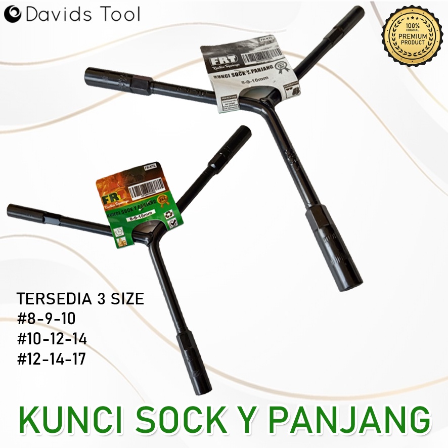 Kunci Sok Y Sock Panjang Shock Hitam 10 12 14 mm Frt