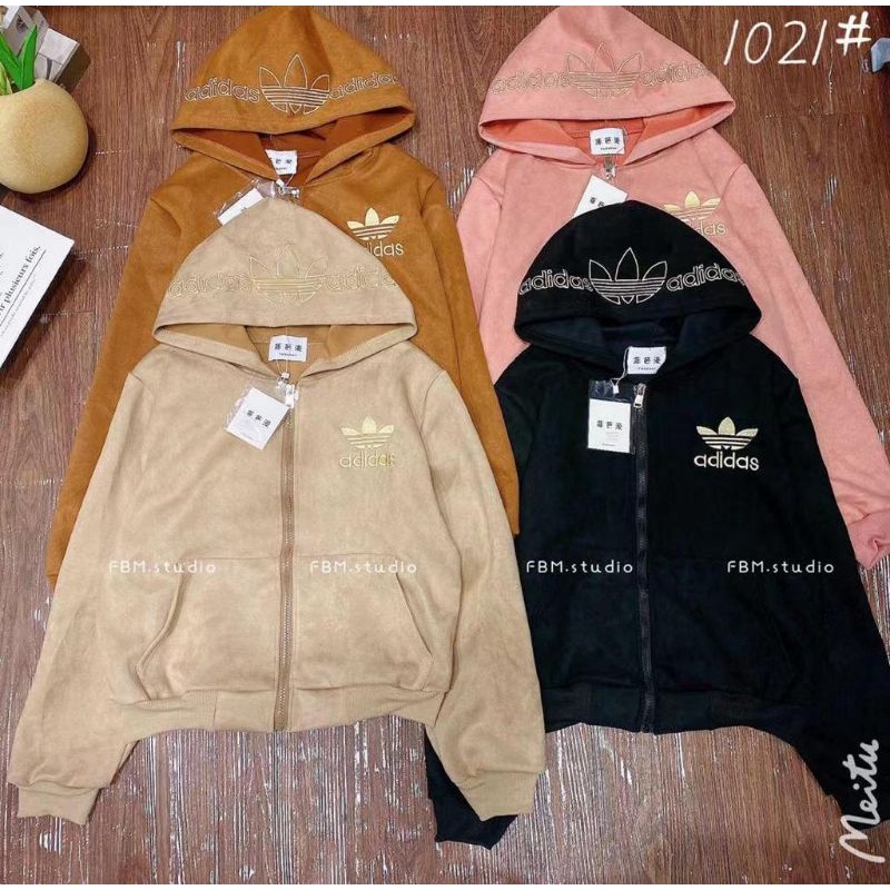 jaket suede hoodie