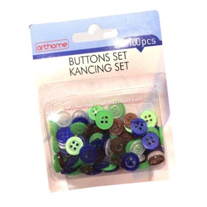 Kris Set Kancing Jahit Warna 100pcs Button Colorful Kancing Warna Warni 1set 100 pcs Krisbow Buttons