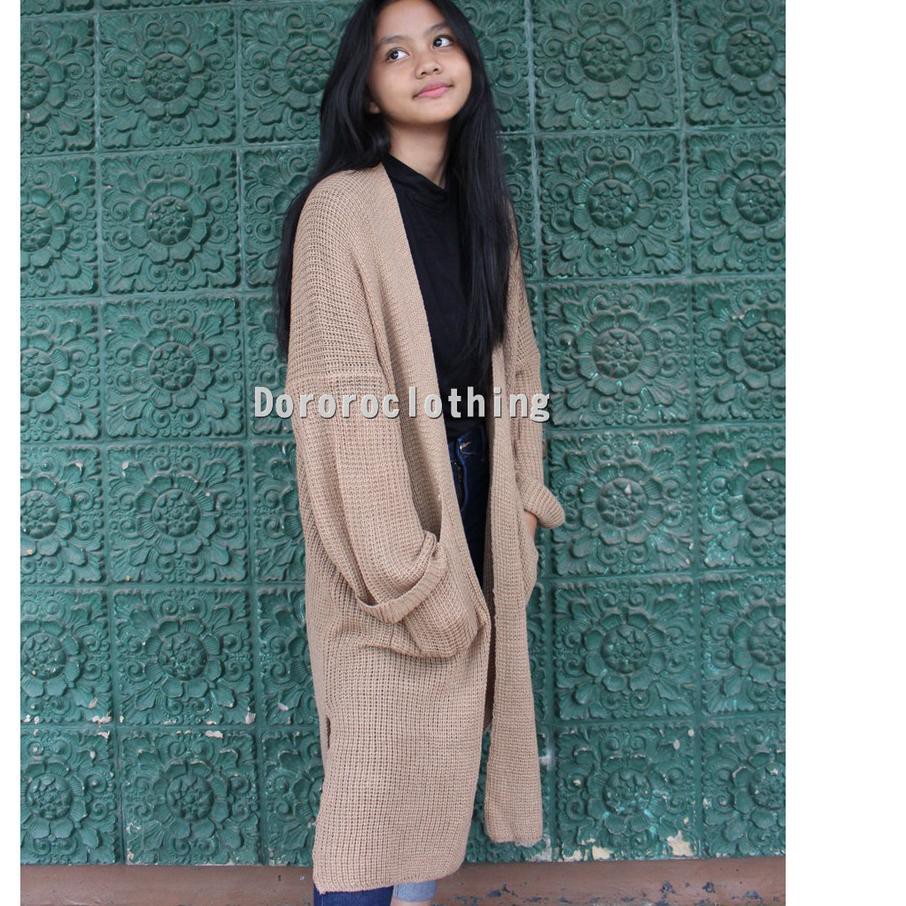 ➳ Long Cardi Rajut Oversize Tunik Cardigan Rajut Tebal ○