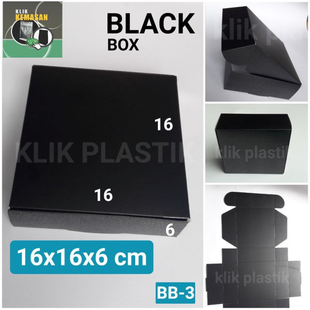 

KOTAK HITAM 16x16x6/KOTAK AKSESORIS KUE SOUVENIR PILLOW BOX KADO