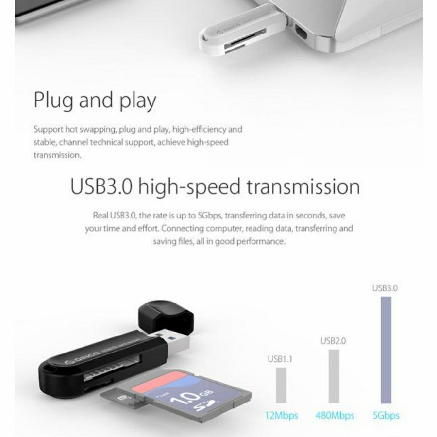 Card Reader Orico CRS21 - BK USB 3.0 Memory TF/SD